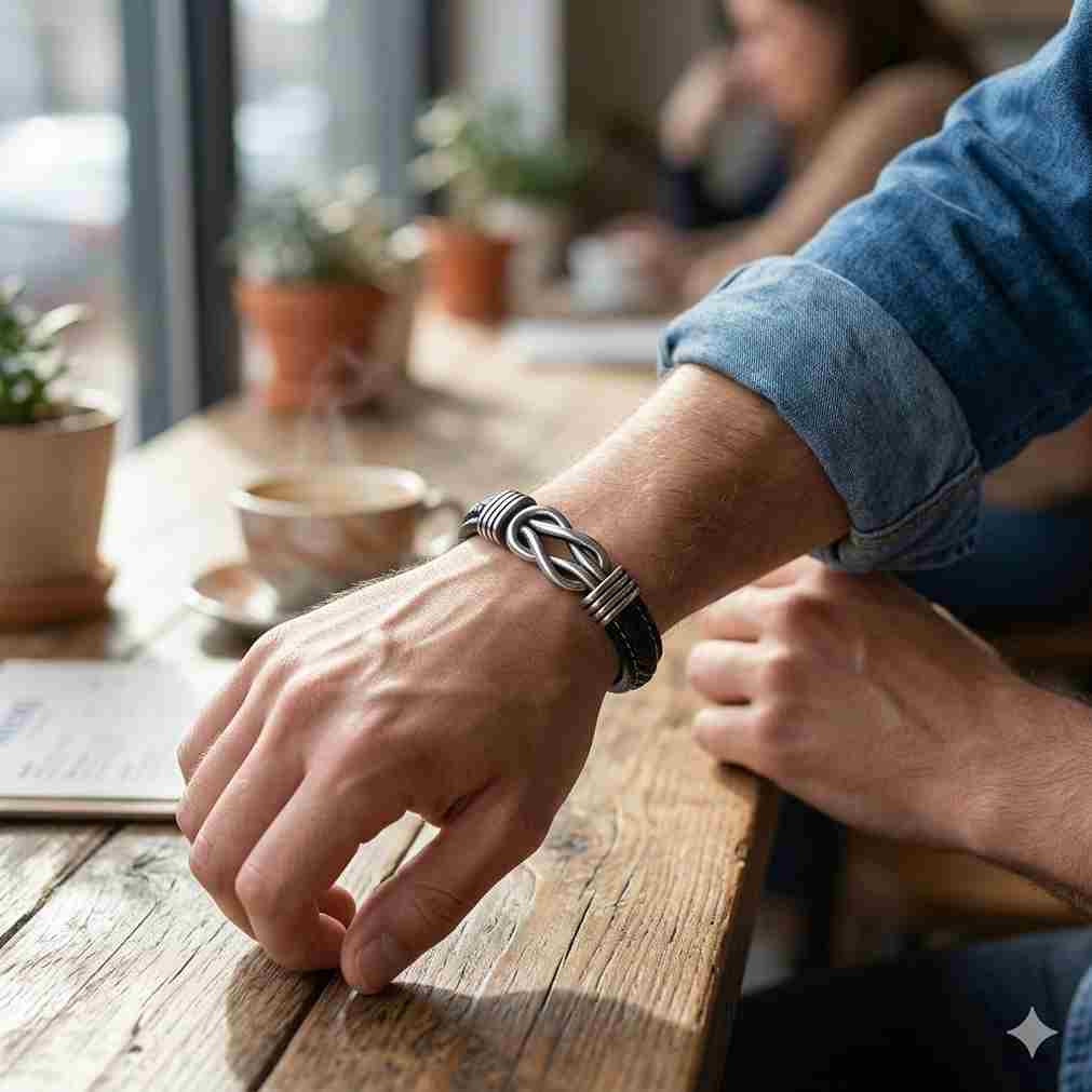 A MIO FIGLIO | PER SEMPRE LEGATI INSIEME | BRACCIALE IN PELLE