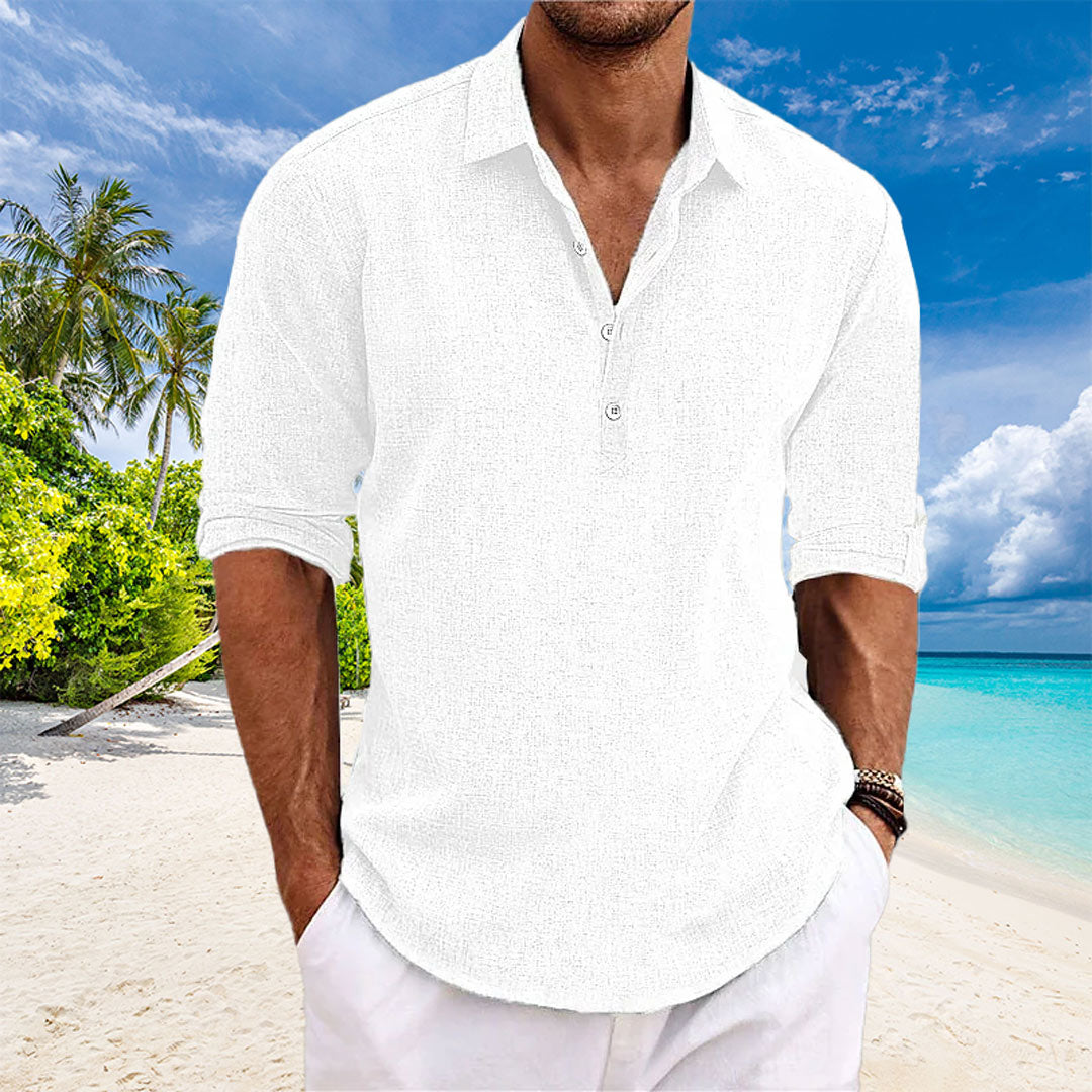 Tyler - Camicia casual a maniche lunghe in lino