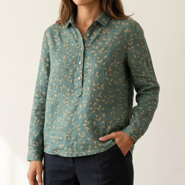 Seraphina™ | Blusa in Lino Senza Tempo con Stampa