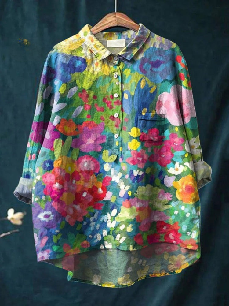 Vivia™ | Blusa in Lino Senza Tempo con Stampa
