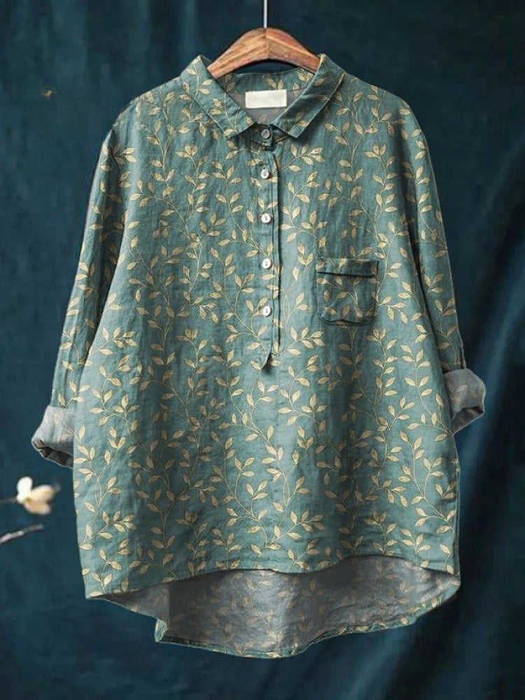 Sienna™ | Blusa in Lino Senza Tempo con Stampa