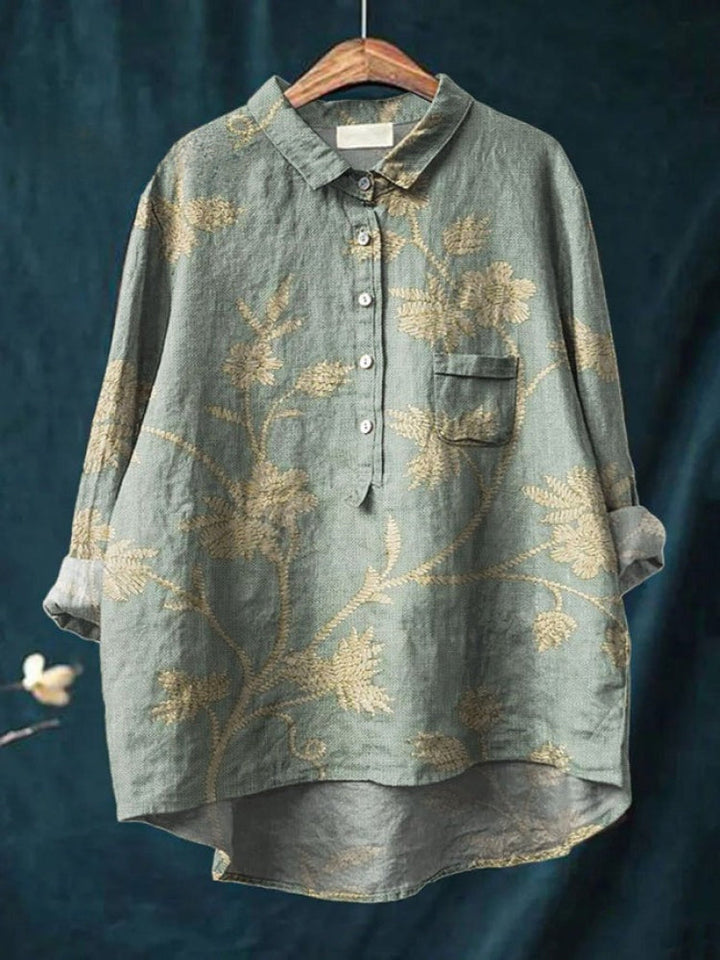 Seraphina™ | Blusa in Lino Senza Tempo con Stampa