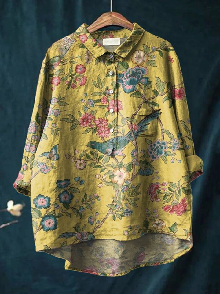 Seraphina™ | Blusa in Lino Senza Tempo con Stampa