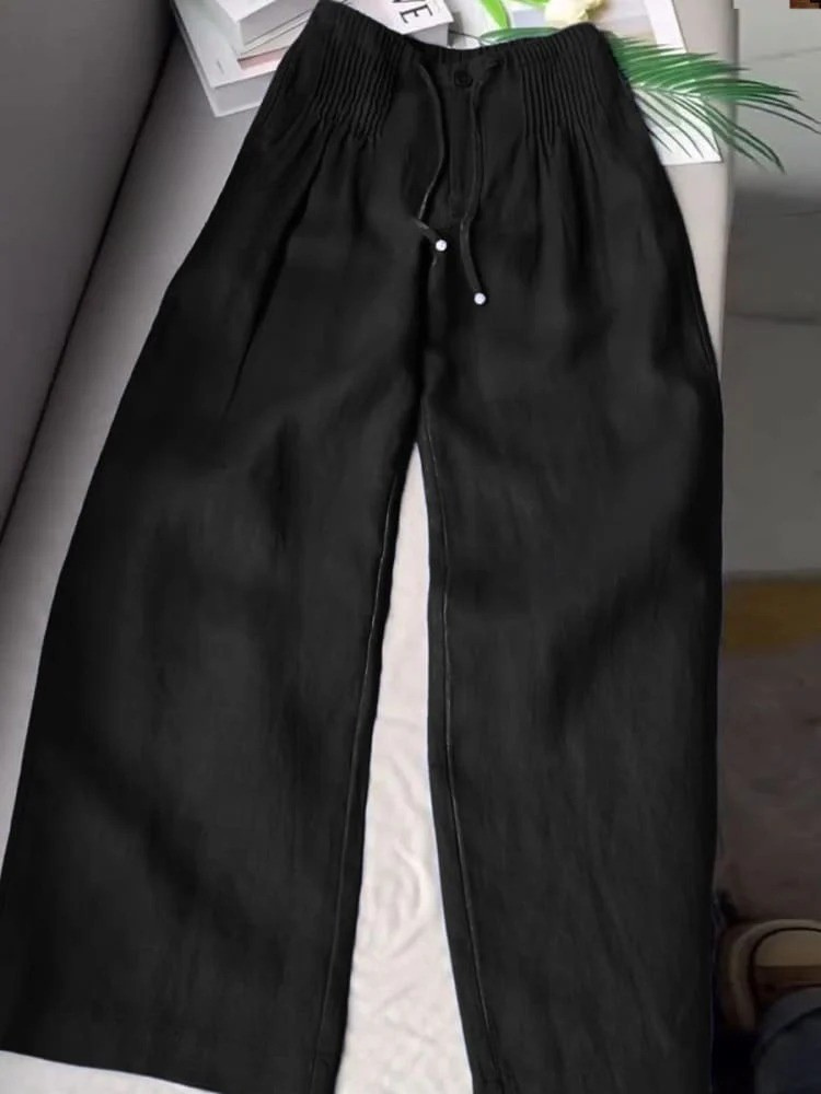 AMELINA – PANTALONI IN LINO PLISSÉ COMFORT FIT