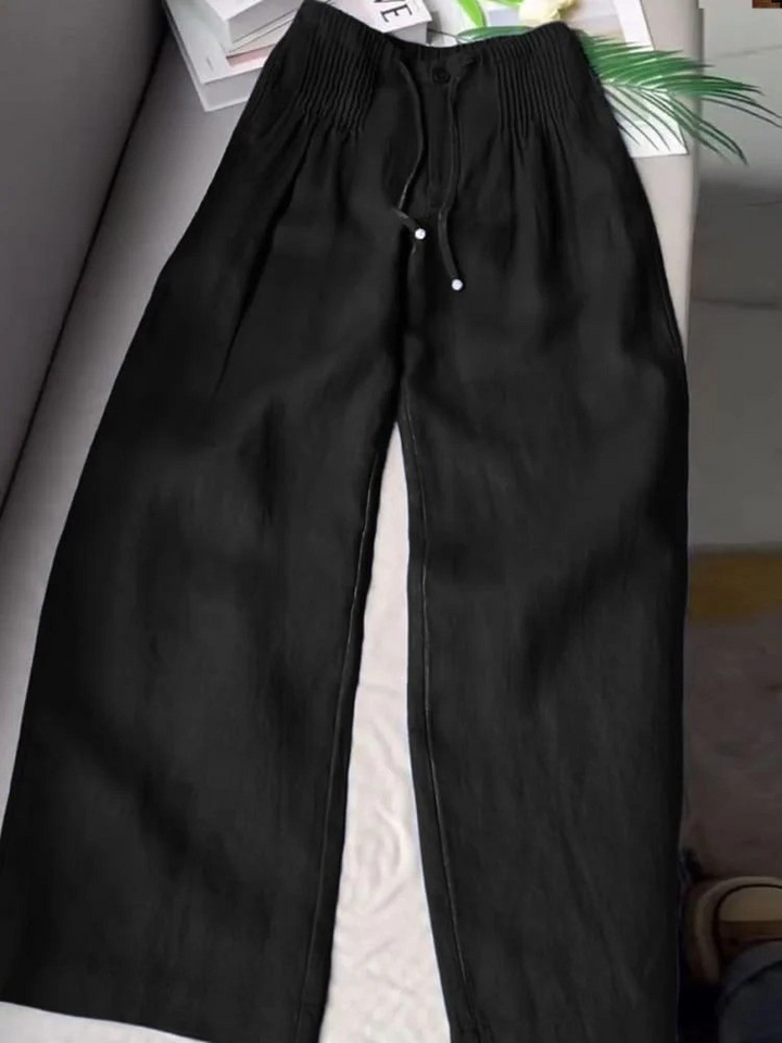 AMELINA – PANTALONI IN LINO PLISSÉ COMFORT FIT